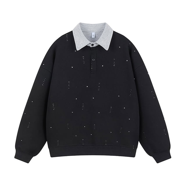 pstuiky camisa de manga larga para hombre, Blusa/camiseta informal elegante a rayas de manga larga con cuello, botones y bolsillo para hombre Tops de hombre m