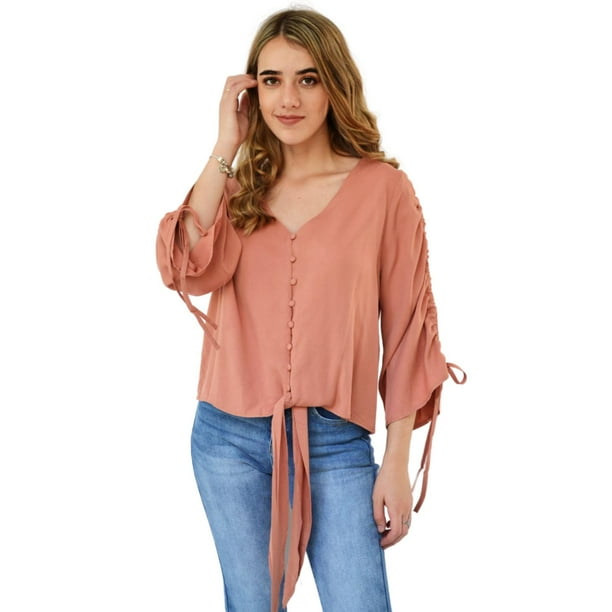 Blusa juvenil manga amplia, 8050 rosa claro G Roman Fashion BL-YIM-8050-DURAZNO-ALL