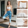 thumbnail image 7 of SCRAWLGOD Blue Mermaid Scales Women's Workout Capri Leggings with Pockets, Elastic Breathable Squat Proof Yoga Pants Leggings, High Waisted Gym Athletic Crop Yoga, L, 7 of 7