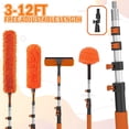 thumbnail image 6 of 20FT High Reach Duster Cleaning Kit with Extension Pole, High Ceiling Fan Cleaner Duster Tool for Fan Blades, Window Washing Kit with Microfiber Feather Duster & Window Squeegee, 6 of 9