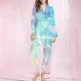 thumbnail image 2 of Tnhcen Valentine's Day Pajamas Women's 2-Piece Set, Heart Print Long Sleeve Button Front Top & Elastic Waist Sleep Pants with Pocket Plus Size S-2XL Holiday Sleepwear Gift, 2 of 8