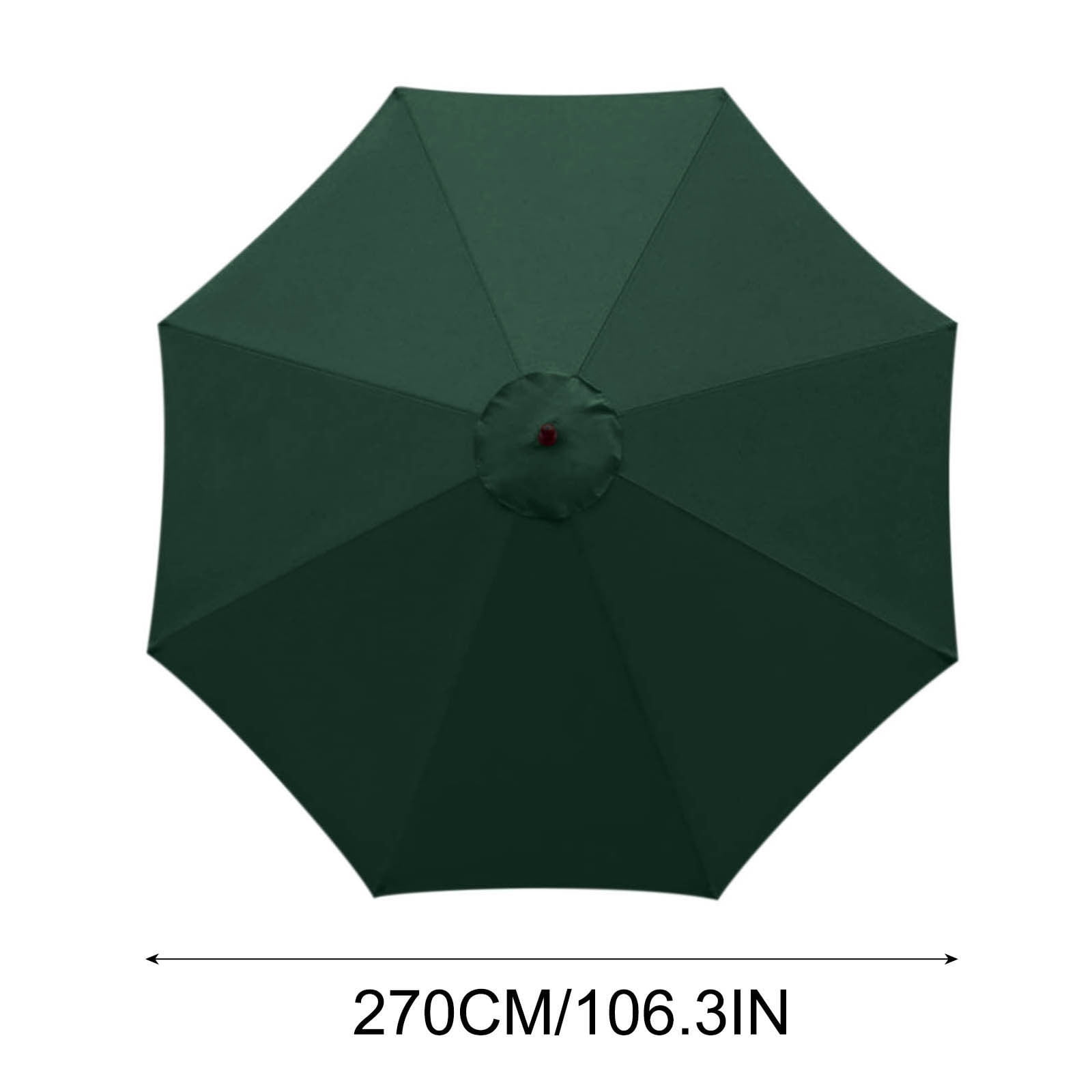 Zzbeans 106 Inch Beach Umbrella Replacement Cloth, 8-Rib Sun Shade Canopy for Outdoor Market Stall Garden, Fade Resistant Windproof Fabric for Patio Pool Camping Sun Shelter, Green