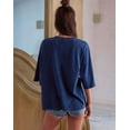 thumbnail image 5 of Womens Oversized T Shirts Loose Fit Crewneck Short Sleeve Tops Summer Casual Blouse Y2K 2025 Basic Tee Beach Blue L, 5 of 6