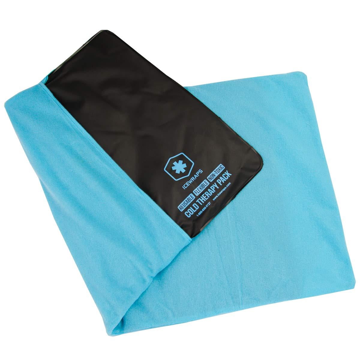 ICEWRAPS 12”x21” Reusable Ice Pack with Soft Fabric Cover - Oversize Flexible Cold Therapy Wrap for Back, Hip, Knee Injuries, Sciatica, and Chronic Pain Relief