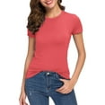 thumbnail image 3 of Fashion Casual Women's Crew neck Short Sleeve T-Shirt Basic Tee Tops, 3 of 6