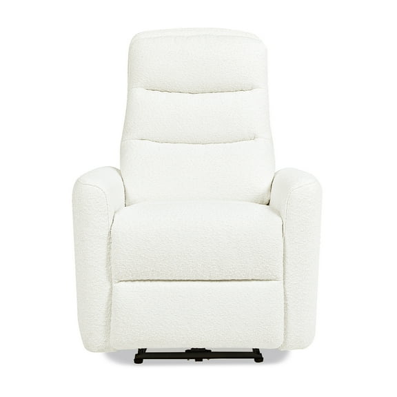 Bloomy 35.5" High-Back Power Recliner Motion Chair Chiffon White Boucle
