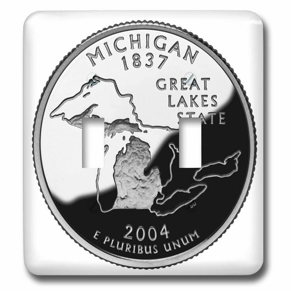 3dRose, State Quarter of Michigan (PD-US), double toggle switch