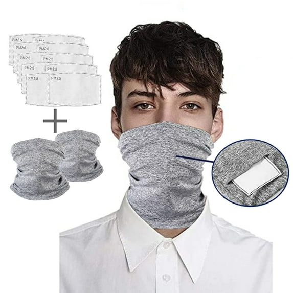 2Pcs Outdoor Cycling Dust Sun Protection Face Mouth Cover Scarf with Mask Filter