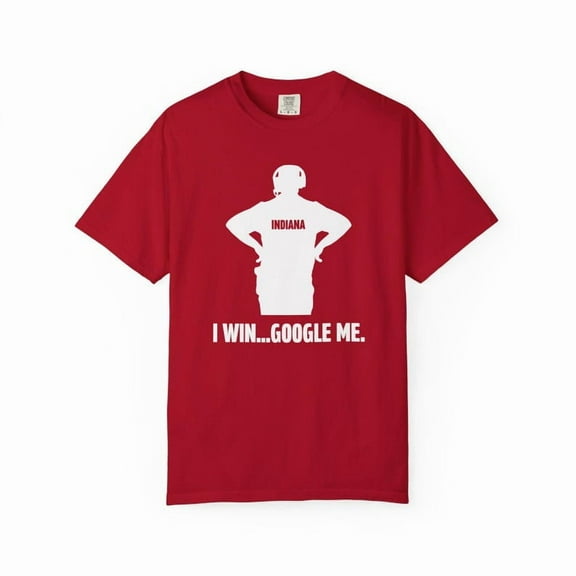 Cig-netti Inspired IU Red Football Shirt, Ind-iana College Game Day Tee, Funny I Win, Google Me Style Unisex Fan Top