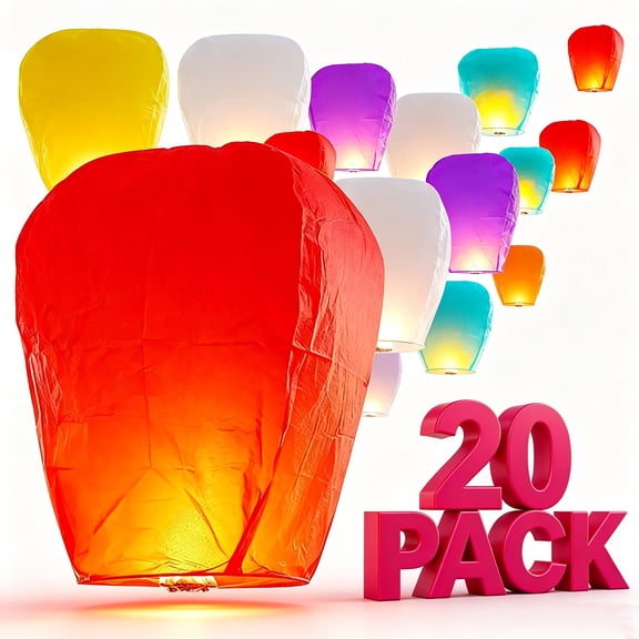 20 Pack Lanterns, Assorted Random Colors, Easy to Hang Decorations for Festivals, Weddings, Home Parties, Friend Gatherings, Ideal Gift & Party Supplies