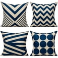 thumbnail image 1 of Fundas decorativas cuadradas para cojines de lona para exteriores, 18 x 18 para sofá cama,Conjunto de 4 Azul Xemadio CJWUS-4400, 1 of 5