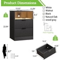 thumbnail image 2 of FANRAL Nightstand Set of 2,LED Nightstands with Charging Station,Fluted Design Bedside Table with RGB LED Lighting,Mid Century Modern Small Dresser with Storagee,Black Night Stand, 2 of 8