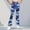 Blue, variant on Girl's Thermal Fleece Lined Flare Leggings High Waisted Stretch Bell Bottom for Kids Camouflage Print Winter Warm Yoga Pants 5-16 Years