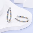 thumbnail image 4 of NARMO Sparkling Colorful AAA CZ Water Droplets 925 Sterling Silver Hoop Earrings for Women Jewelry, 4 of 5