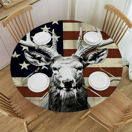 

BCIIG Americo Makk Round Table Cover Stain Resistant Washable Indoor Outdoor Tablecloth Kitchen Dining Wedding Parties Outdoor Fitted 100% Polyester Fiber 42-46