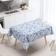 thumbnail image 6 of Blue and White Tablecloth Vintage Rectangle Tablecloth, Rustic Blue Floral Table Cloth- Washable Table Cover, Wrinkle Resistant for Restaurants, Picnics, Indoor and Outdoor Dining, (60" x 120"), 6 of 6
