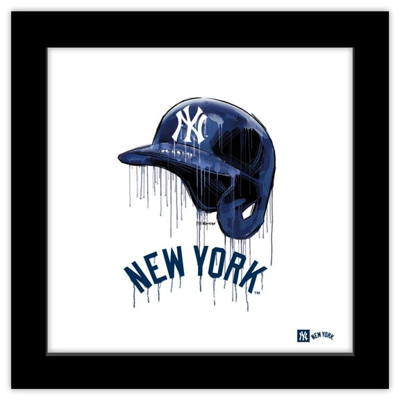 Gallery Pops MLB New York Yankees - Drip Helmet Wall Art, Black Framed Version, 12" x 12"