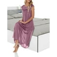 thumbnail image 6 of EZI Nightgowns for Women - Soft & Breathable Satin Night Gowns for Adult Women - Medium to Plus Size Womens Sleep Shirts - Long Mid-Length Nightgown, 6 of 9