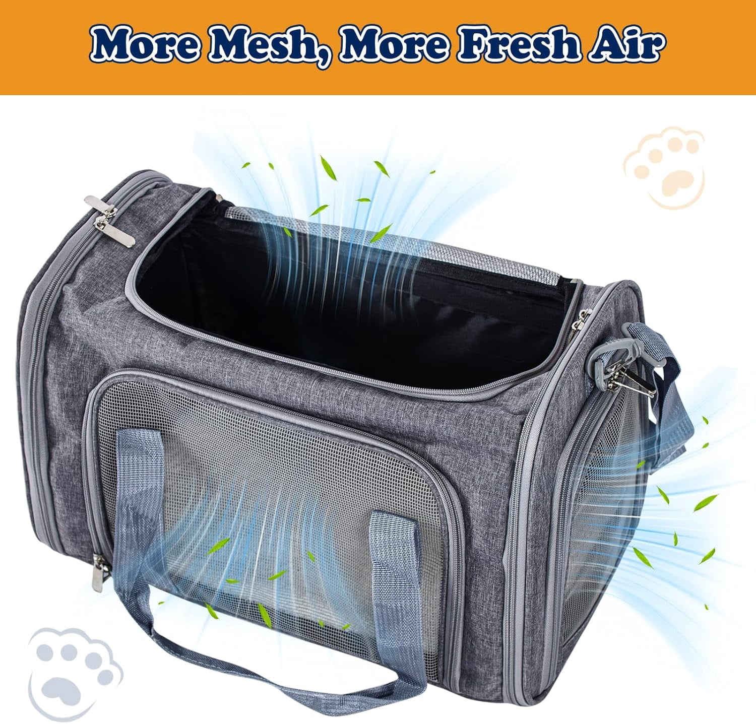 2026 Soft-Sided Cat/Dog Carrier, Car Travel Pet Carrier Up to 16LB with Backpack Straps & Removable Washable Pad, Collapsible Mesh Puppy Carry Bag for Small Animals