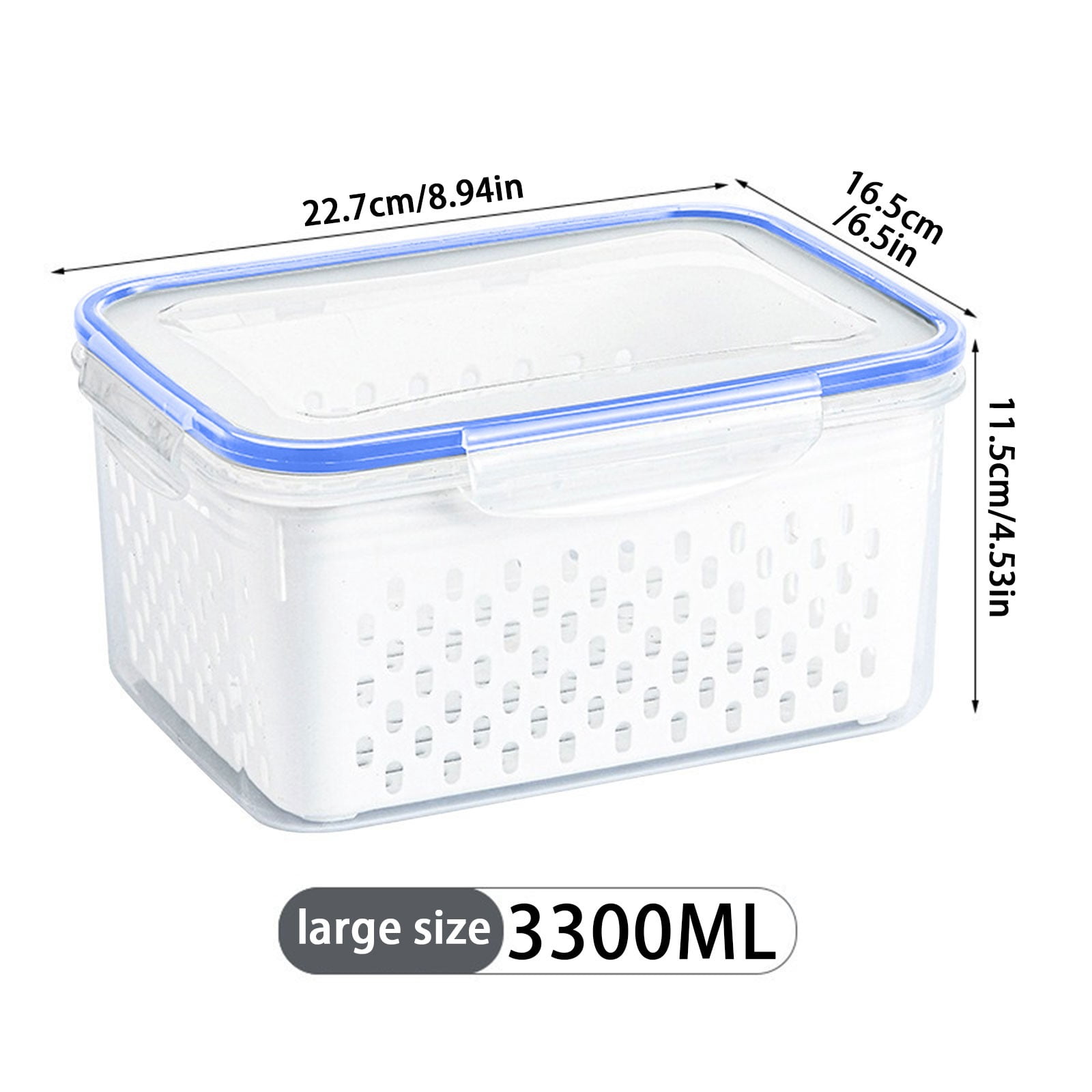 Lunxisen 4 Pcs Food Storage Container Set Clear Plastic Organizer Fridge Pantry Kitchen Essentials Airtight Fresh Produce Keepers(L)
