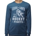 thumbnail image 2 of Arena Lights and Hockey Fights Long Sleeve Shirt Unisex Small Indigo Blue, 2 of 5