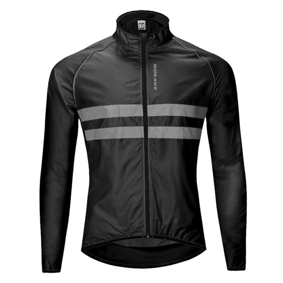 Windproof Long-Sleeve Riding Jacket Road Outfits - Black, XXL