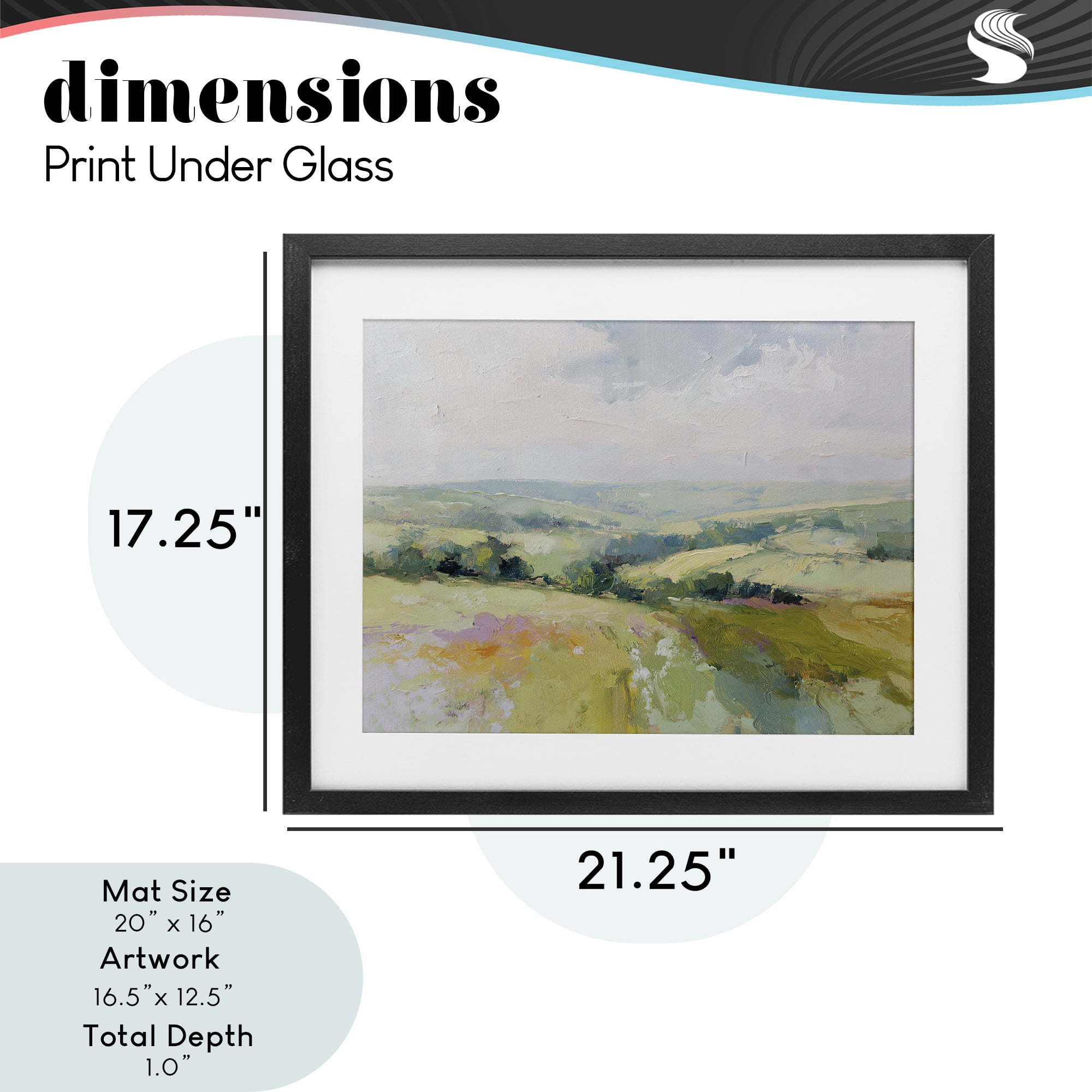 Stupell Industries Endless Green Hills Black Framed Print Under Glass, design by Svetlana Aleynikova