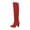 Red, variant on jsaierl Women Chunky Round Toe Suede Knee High Boots Fashion Solid Thigh High Slip-on Long Boots