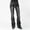 Black, variant on Womens Pants Mid Waisted Denim Jeans Embroidery Stretch Button Straight Jeans Woman Cargo Pants Light Blue 4