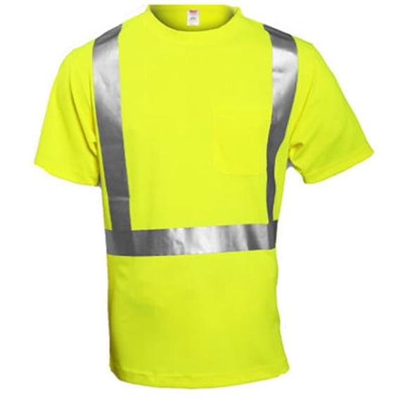 S75022.2X 2XL Class II Short Sleeve Shirt, Lime Yellow