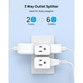 thumbnail image 2 of TROND Multi Plug Wall Outlet Extender, 2 Pack Electrical Outlet Splitter, 3 Way Plug Extender Adapter for Cruise Ship Travel Essentials, 2 of 7