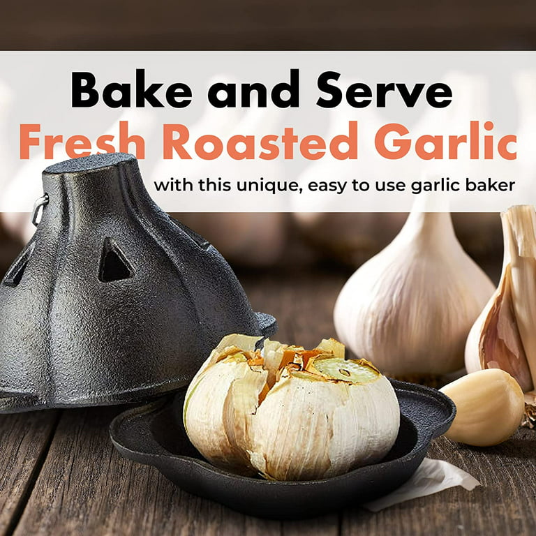 1pc Garlic Roaster, Pre-Seasoned Cast Iron Garlic Roaster Oven Baker And  Garlic Presses Set For Kitchen, BBQ Grill Garlic Roasted Baker Tool For  Outdo