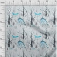 thumbnail image 3 of oneOone Viscose Chiffon Light Blue Fabric Deer Dress Material Fabric Print Fabric By The Yard 42 Inch Wide, 3 of 6