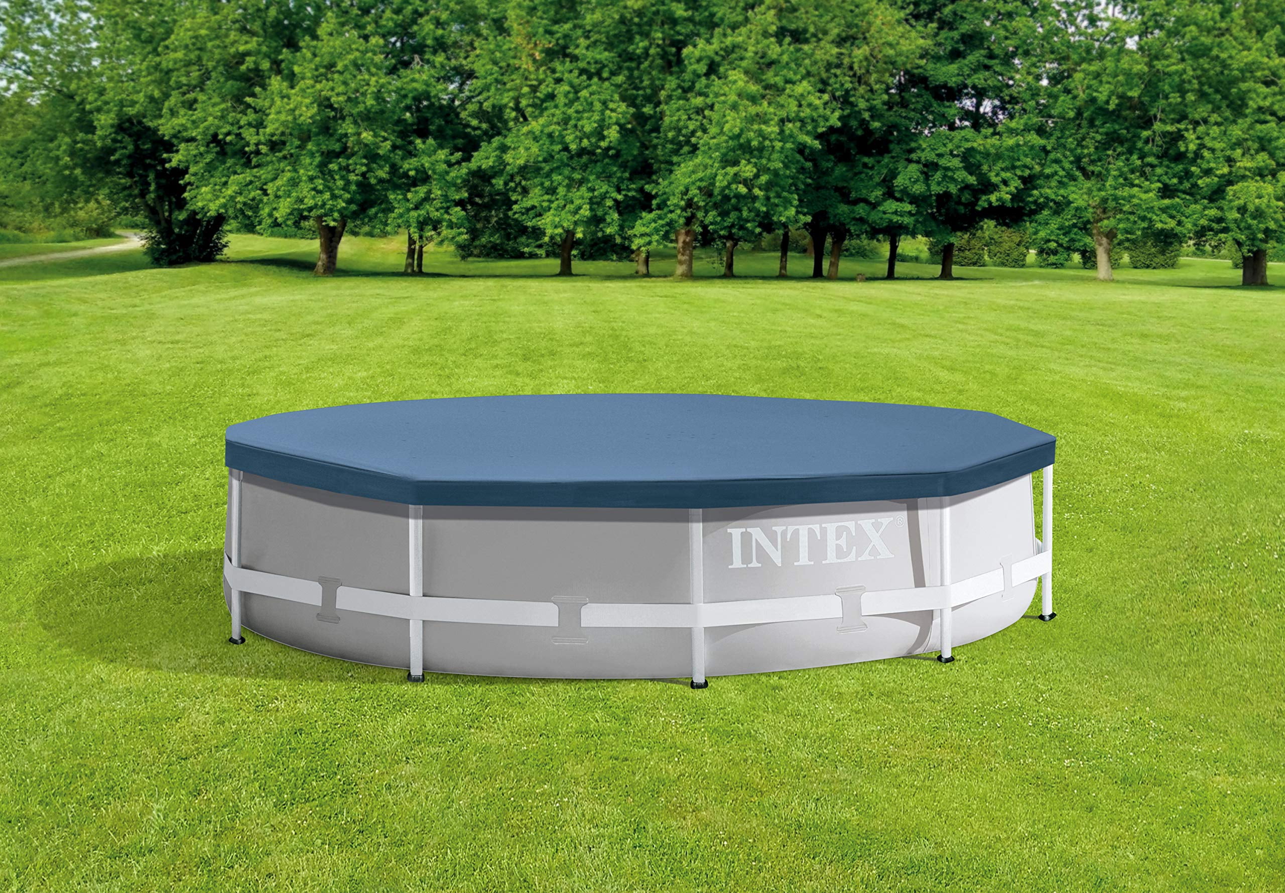 Buy Intex Round Metal Frame Pool Cover, Blue, 10 ft Online at Lowest