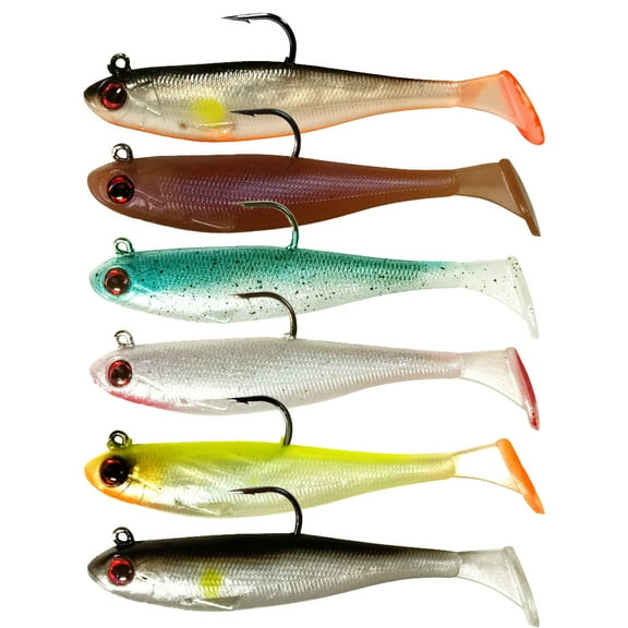 MRSXXNTY Pre-Rigged Soft Fishing Lures, Well-Made Easy Catching Lures for Family Fishing, Great Action Swimbait with Spinner, All-Conditions Fishing Gear for Bass Trout Walleye, Crappie Fishing Jigs