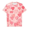 thumbnail image 4 of Shirts for Girls Short Sleeve Valentine's Day Graphics Boat Neck Kids Funny Tops Size 3-4 Years,Brick Red, 4 of 4