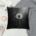 thumbnail image 2 of Nawypu  Dandelion Throw Pillow Cushion Cover, Monochrome Dandelions Blowing in The Wind Fluffy Flower Romance Theme, Decorative Square Accent Pillow Case,  White Charcoal Grey, 2 of 5