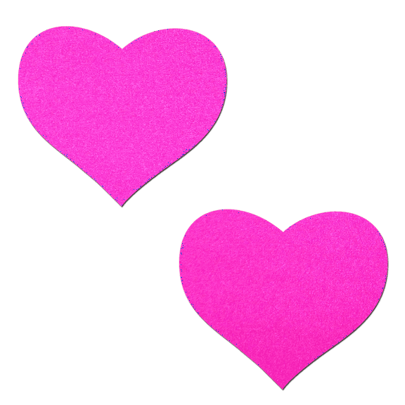 Love: Neon Pink Day-Glow Lycra HeartNipple Pasties by Pastease®
