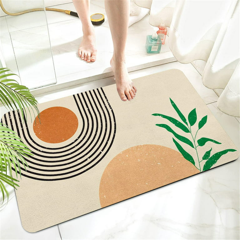Absorbent Bath Mat Rug, Quick Drying Mat Silicone Magic Bath Mat Non-Slip  Floor Rug Rubber Backed for Bathroom Kitchen Shower Sink, Super Water