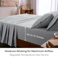 thumbnail image 4 of Mellanni 6 Piece Bed Sheet Set Brushed Microfiber, Extra Deep Pocket, Queen, Light Gray, 4 of 7