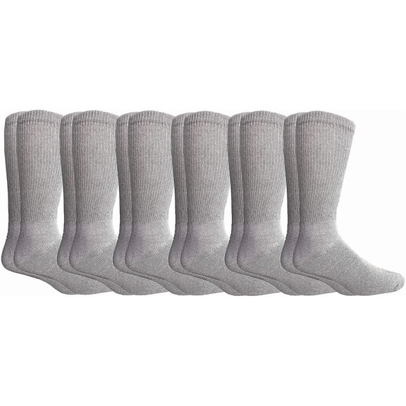 Yacht & Smith Mens Value Pack of Ring Spun Cotton Crew Diabetic, Nephropathy Socks