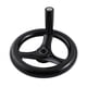 thumbnail image 1 of a14092500ux0208 Industrial Lathe 16mmx160 mm Three Spoke Hand Wheel w Screw On Handle, 1 of 2