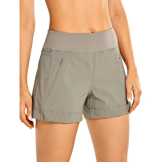 Women's Lightweight Hiking Workout Travel Shorts Quick-Dry Athletic Running  Shorts with Zip Pockets - 4 Inches 