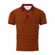 thumbnail image 2 of Mens Manga Corta Botón Abajo Camisas con Bolsillo de Impresión Solapa Cuello Gira Blusa de Suéter, 2 of 5