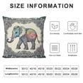 thumbnail image 5 of JRXY  Elephant Throw Pillow Cover, Ethnic Style Bohemian Pattern Creative Animal Elephant Gray Decorative Pillow Case Home Decor Square Pillowcase White, 5 of 5
