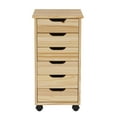 thumbnail image 2 of Linon Cary 6-Drawer Rolling Storage Utility Cart, Natural, 2 of 25