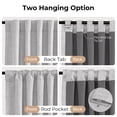 thumbnail image 4 of 100% Blackout Curtains for Bedroom,Set of 2 Panels,84inch Length Faux Linen Thermal Insulated Back Tab Drapes with Room Darkening,50"Wx84"L,Grey, 4 of 6