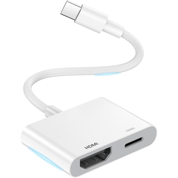 USB C to HDMI Adapter for iPhone 15 to TV Compatible with iPhone 15/15 Plus/15 Pro/15 Pro Max, Galaxy S24/S23/S22/S21 Series, iPad Pro/Air/Mini