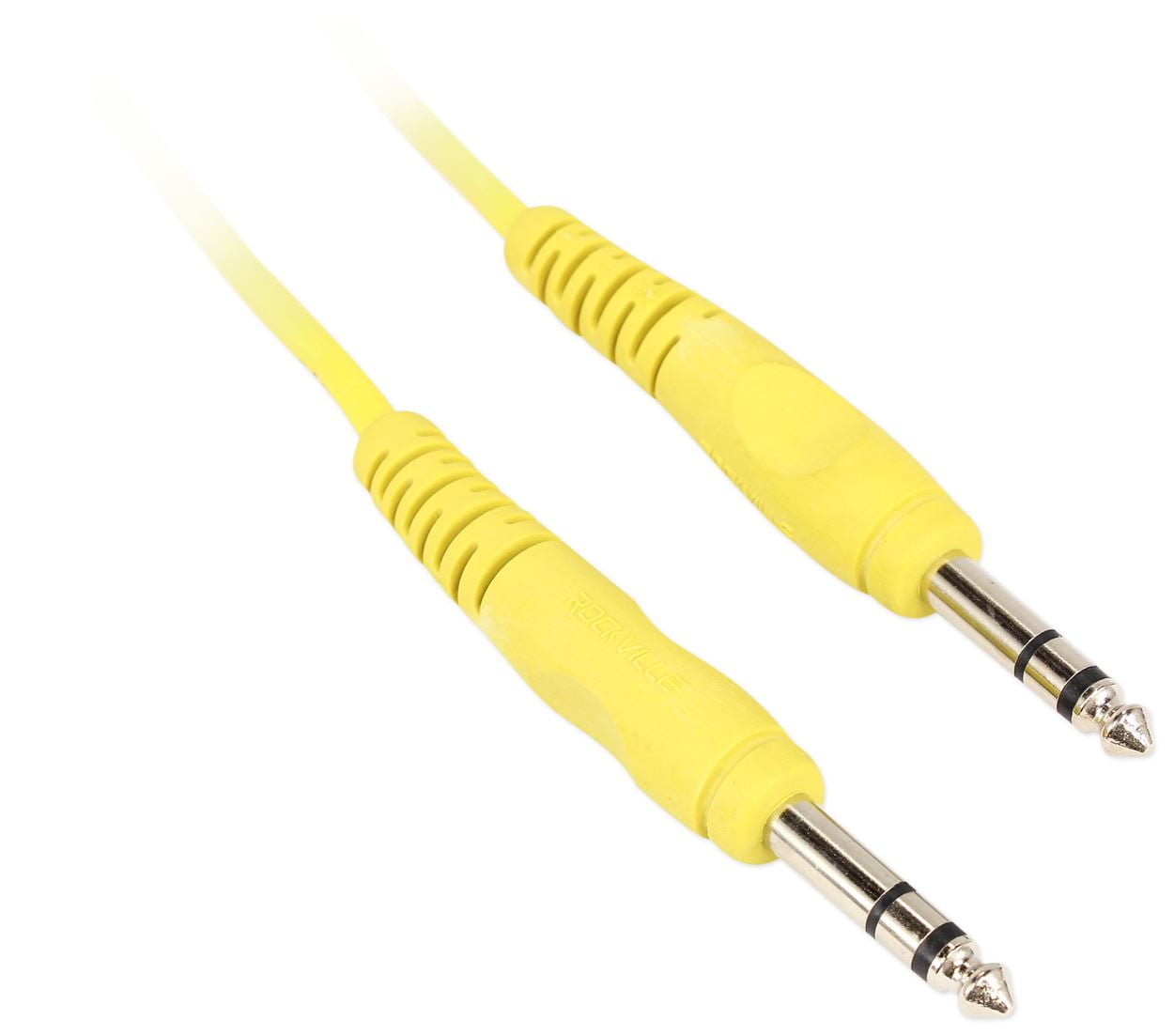 18 Rockville RCTR110Y Yellow 10' 1/4'' TRS to 1/4'' TRS  Cable 100% Copper