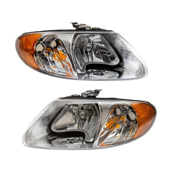 Headlight Assembly Set 2 Piece - Compatible with 2001 - 2007 Dodge Caravan 2002 2003 2004 2005 2006